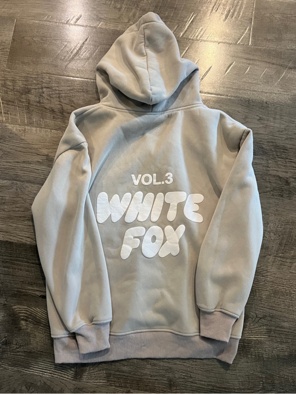 White Fox Boutique Gray Hoodie with White Logo